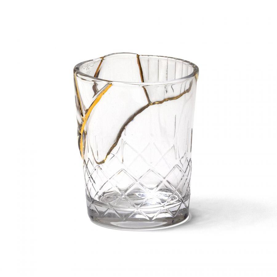 SELETTI set of 6 glasses KINTSUGI GLASS 09656