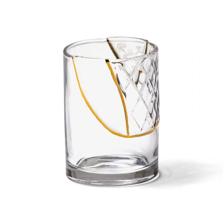 SELETTI set of 6 glasses KINTSUGI GLASS