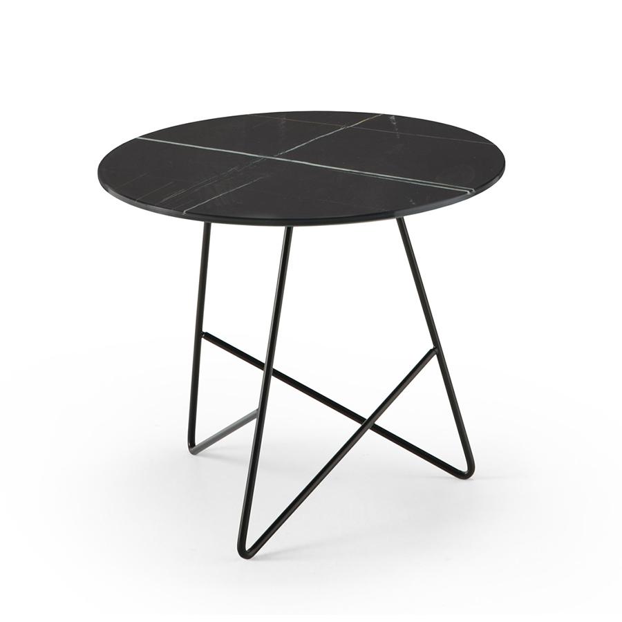 MEME DESIGN table basse ERMIONE Ø 50 cm (Couleurs RAL de votre choix - Métal et plateau en verre-mar