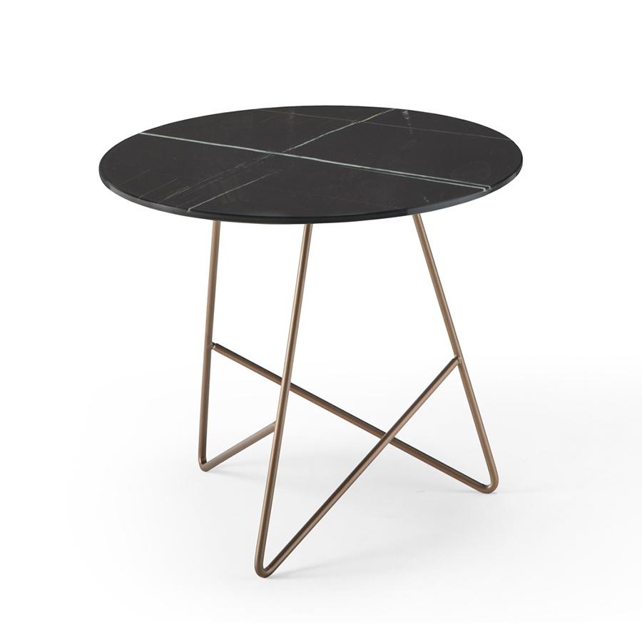 MEME DESIGN table basse ERMIONE Ø 50 cm (Couleurs Privé de votre choix - Métal et plateau en verre-m
