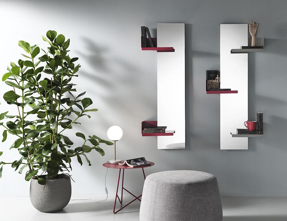 MEME DESIGN wall mirror with 3 shelves CACTUS