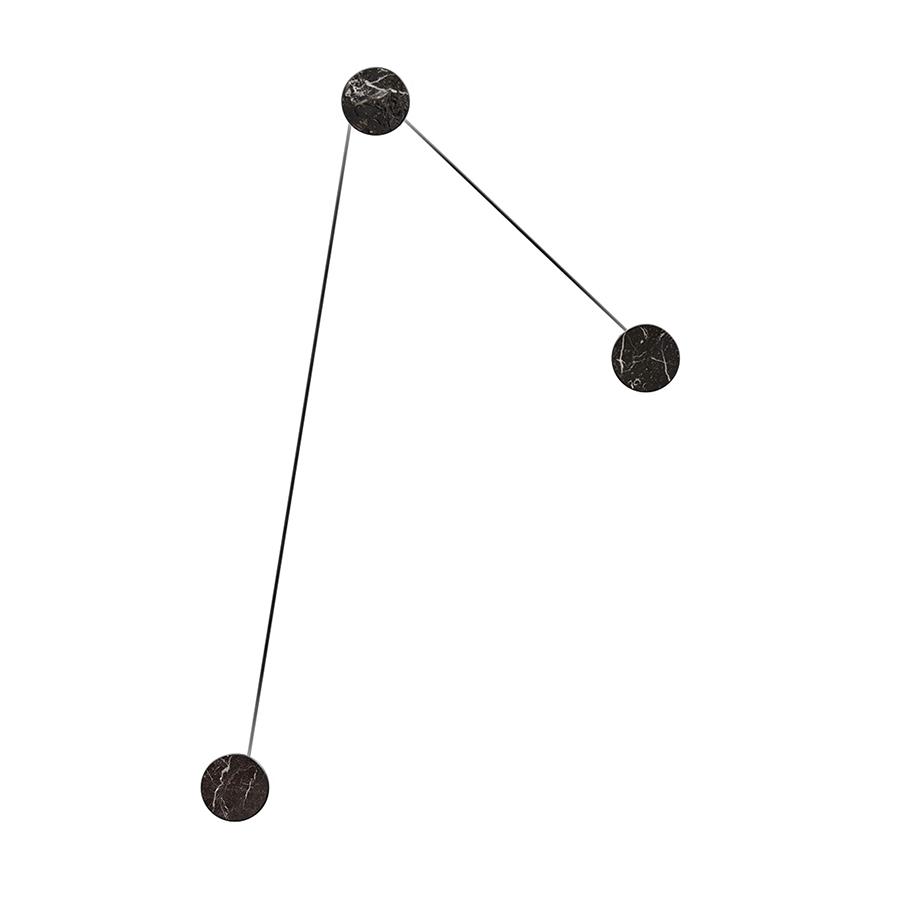 KDLN KUNDALINI lampe murale applique AZOU 3 (Noir - Marbre et métal)