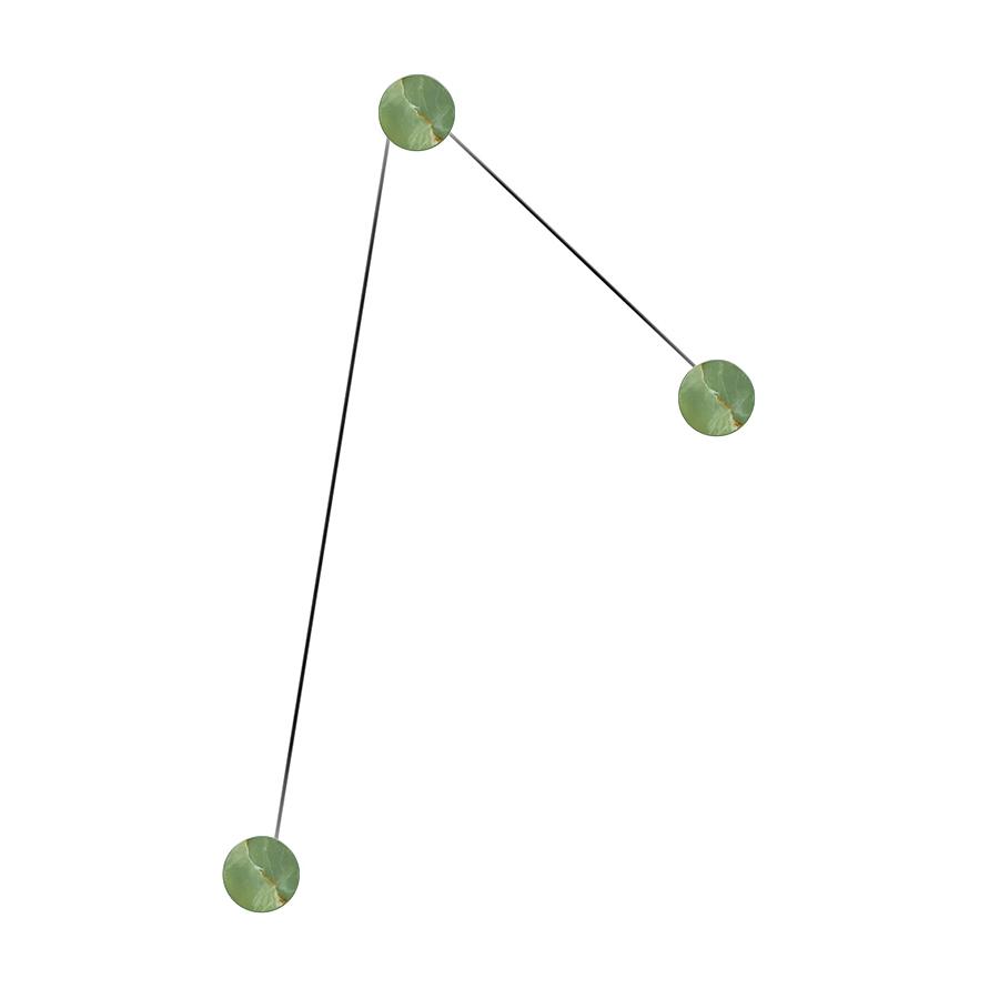 KDLN KUNDALINI lampe murale applique AZOU 3 (Vert - Onyx et métal)