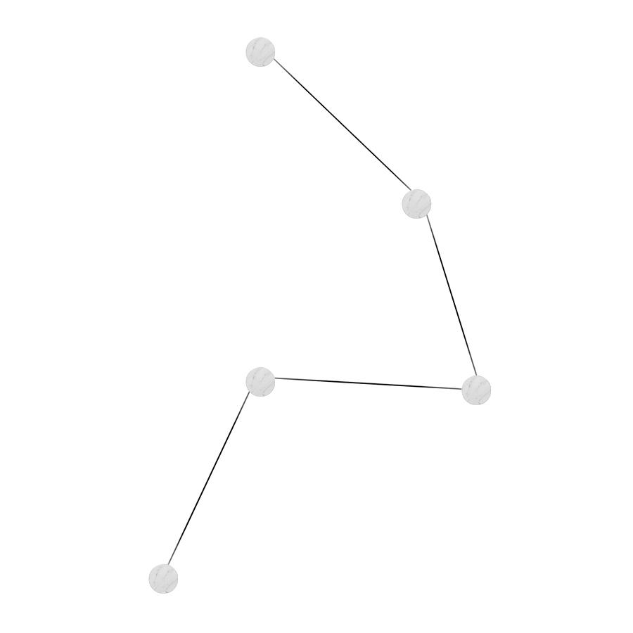 KDLN KUNDALINI lampe murale applique AZOU 5 (Blanc - Marbre et métal)