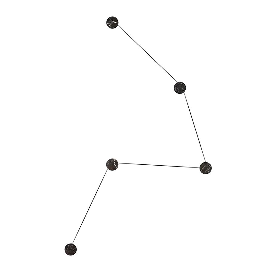 KDLN KUNDALINI lampe murale applique AZOU 5 (Noir - Marbre et métal)