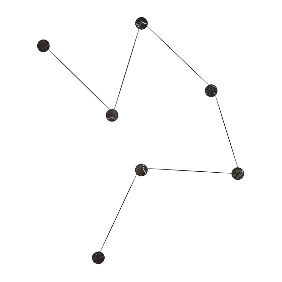 KDLN KUNDALINI lampe murale applique AZOU 7 (Noir - Marbre et métal)