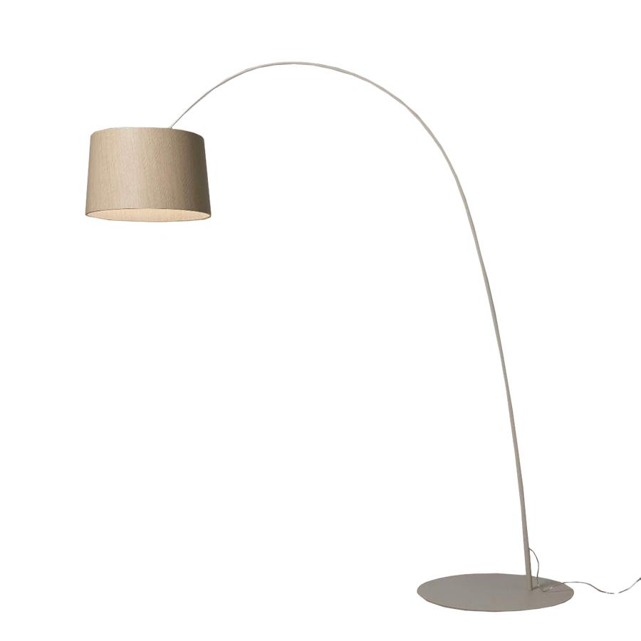 FOSCARINI lampadaire TWIGGY WOOD (Greige - Érable blanchi et métal)