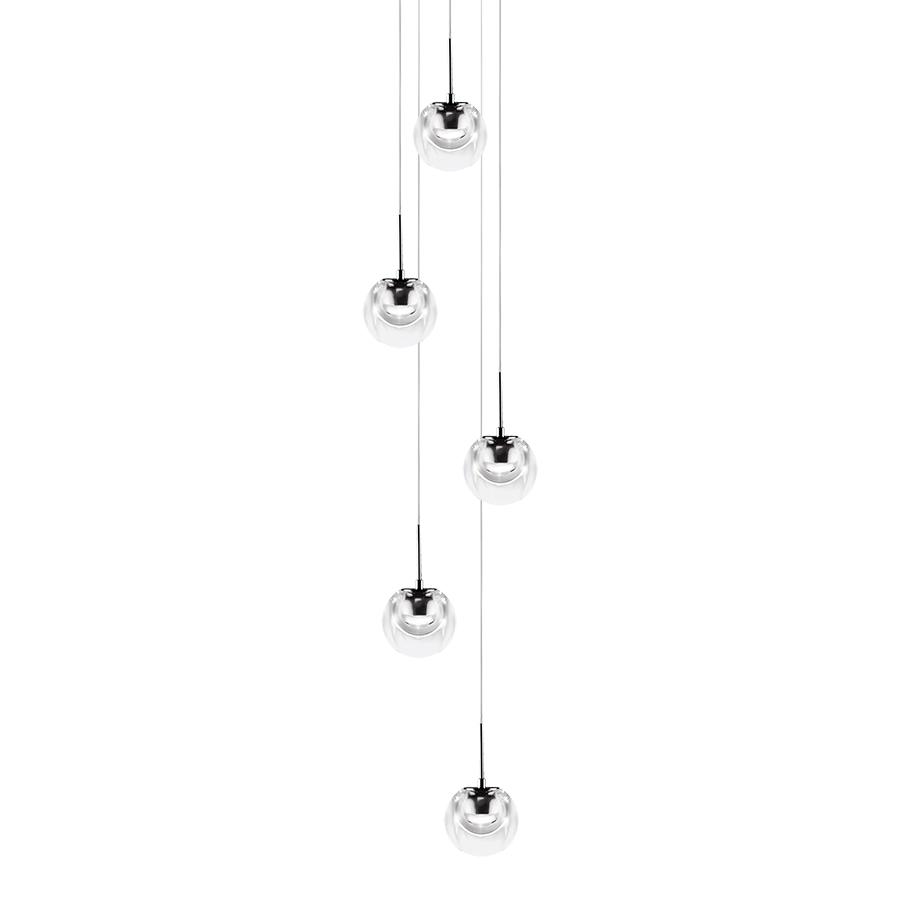 KDLN KUNDALINI lampe à suspension DEW 5 (Rosace ronde - verre et métal)