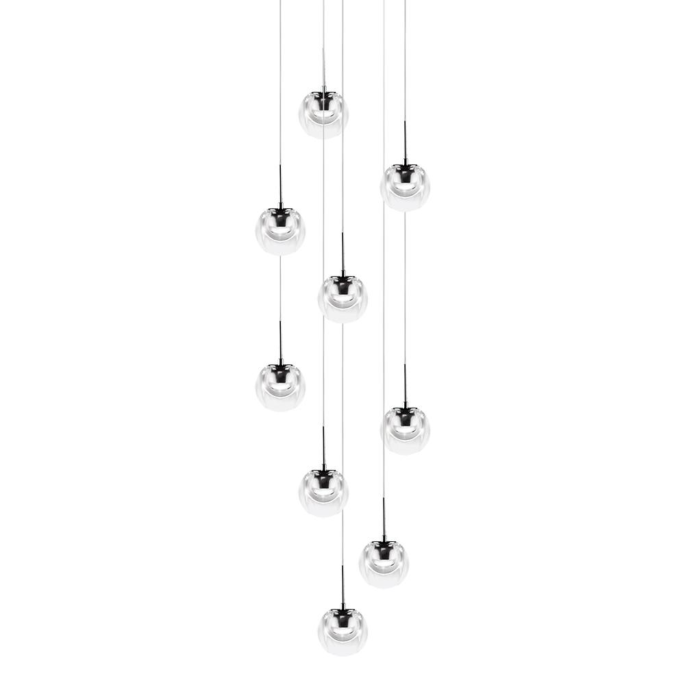 KDLN KUNDALINI lampe à suspension DEW 9 (Rosace ronde - verre et métal)