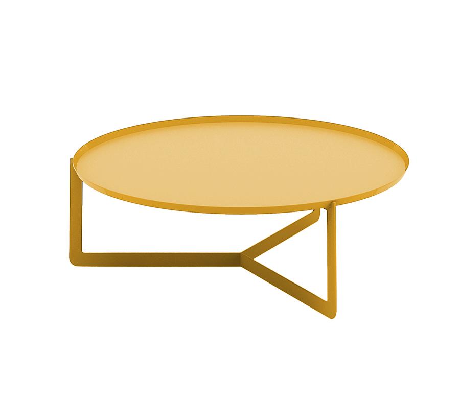 MEME DESIGN table basse pour extérieur ROUND 3 OUTDOOR (Jaune Maya - Métal)