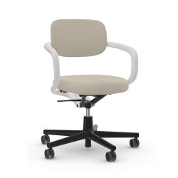 VITRA chaise de bureau en cuir ALLSTAR avec accoudoirs blancs
