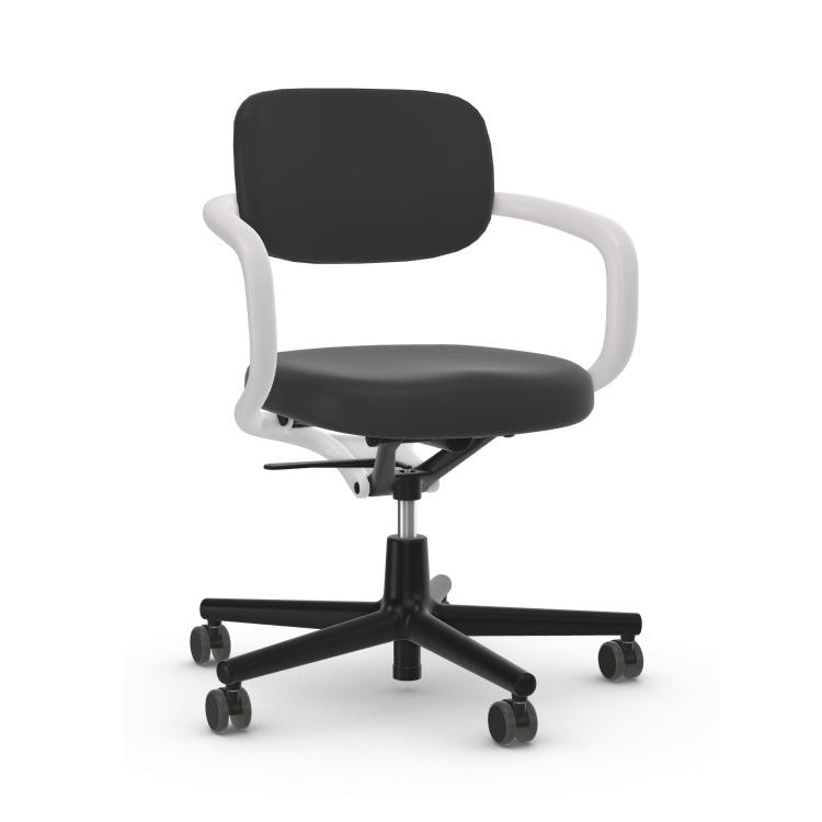 VITRA chaise de bureau en cuir ALLSTAR avec accoudoirs blancs (Jade - Polyamide, cuir)