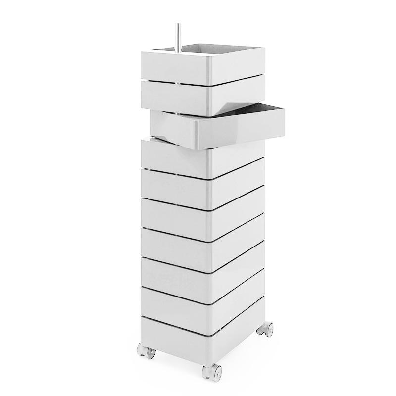 MAGIS 360° meuble avec 10 tiroirs (Blanc - ABS poli / Aluminium)