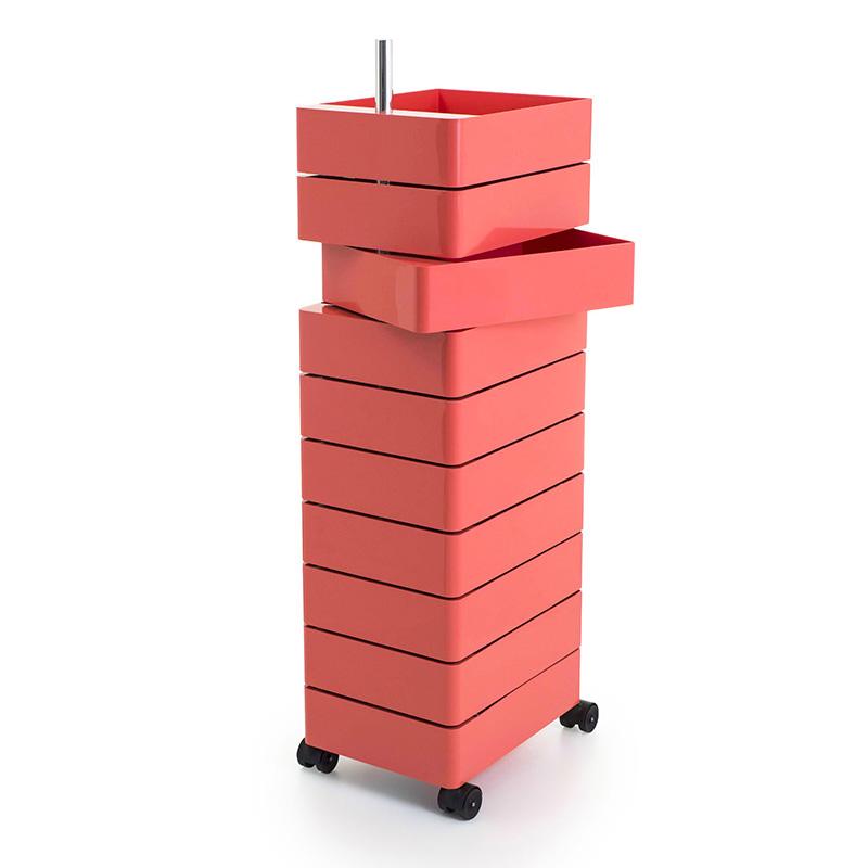 MAGIS 360° meuble avec 10 tiroirs (Rose - ABS poli / Aluminium)