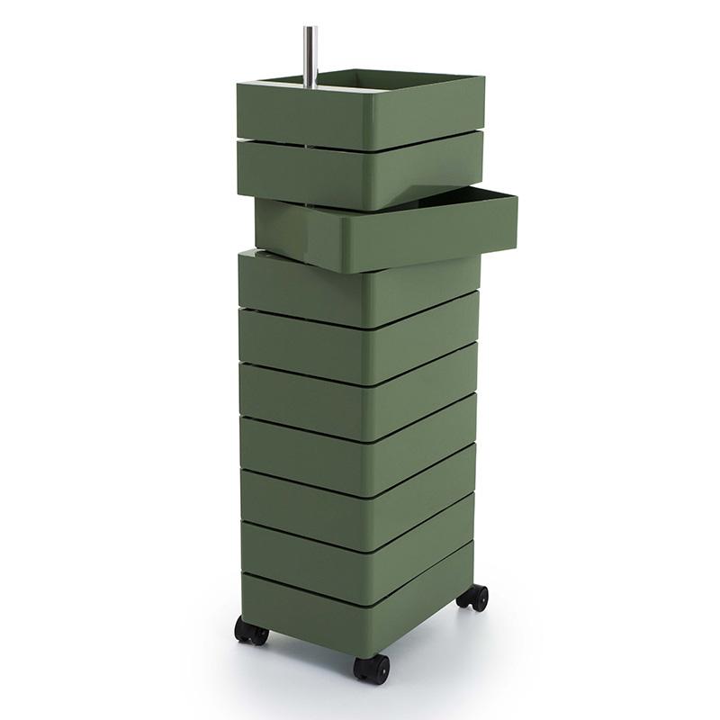 MAGIS 360° meuble avec 10 tiroirs (Vert - ABS poli / Aluminium)