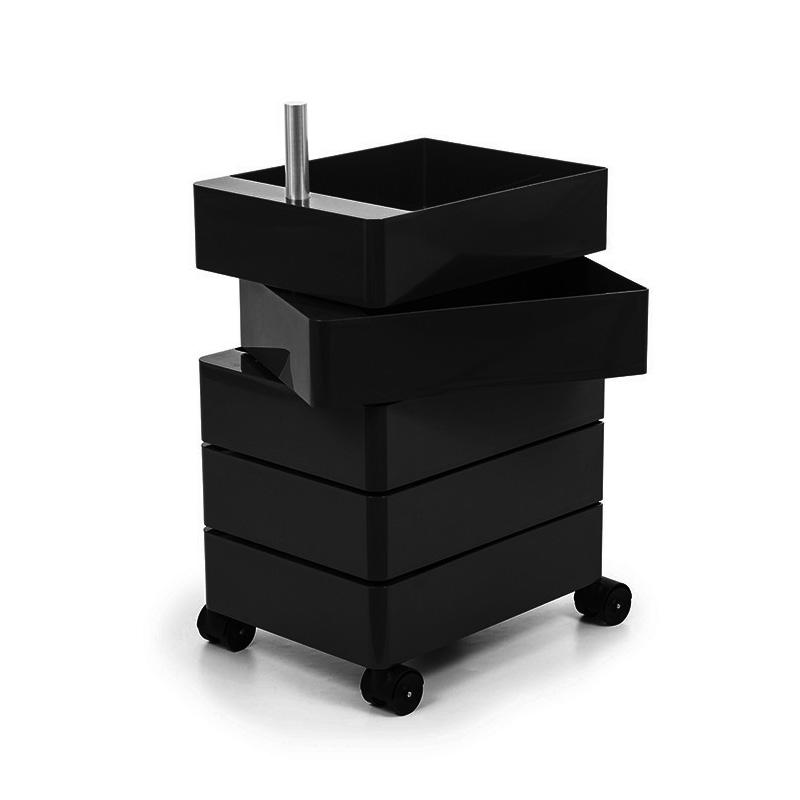 MAGIS 360° meuble avec 5 tiroirs (Noir - ABS poli / Aluminium)
