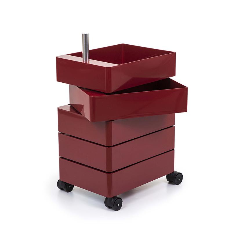 MAGIS 360° meuble avec 5 tiroirs (Bordeaux - ABS poli / Aluminium)