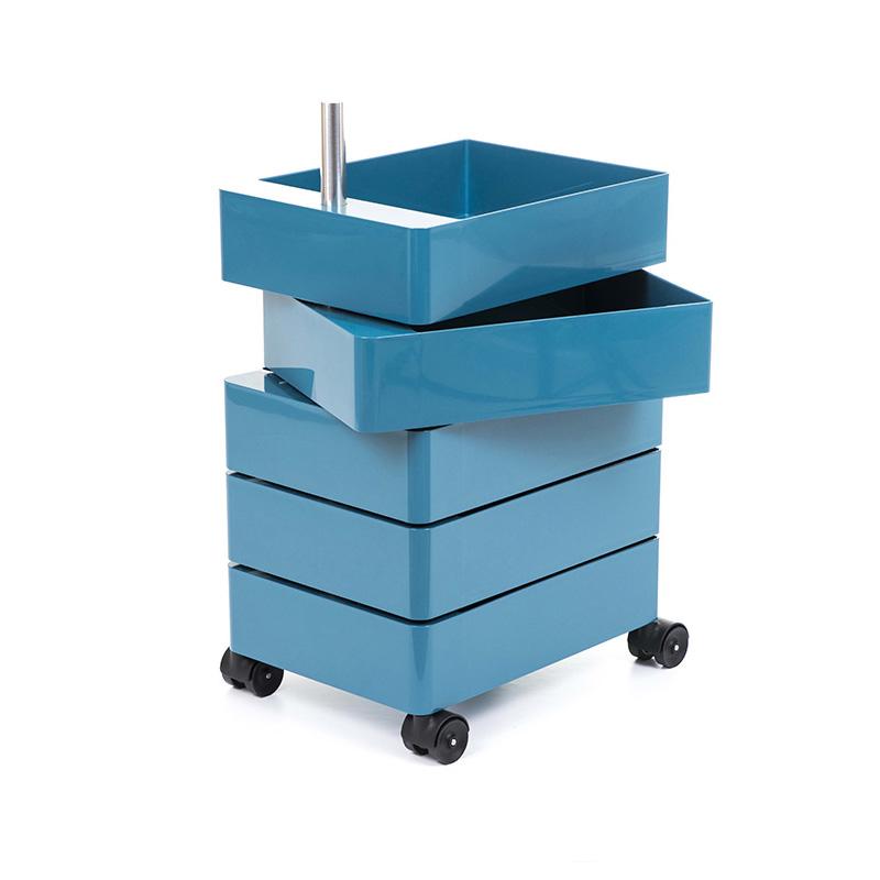 MAGIS 360° meuble avec 5 tiroirs (Bleu - ABS poli / Aluminium)