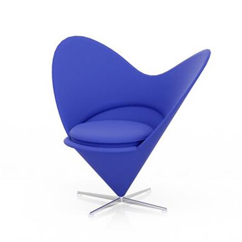 VITRA fauteuil HEART CONE CHAIR ( Bleu Royal - Tonus)