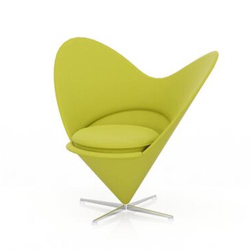 VITRA fauteuil HEART CONE CHAIR (Citron vert - Tonus)