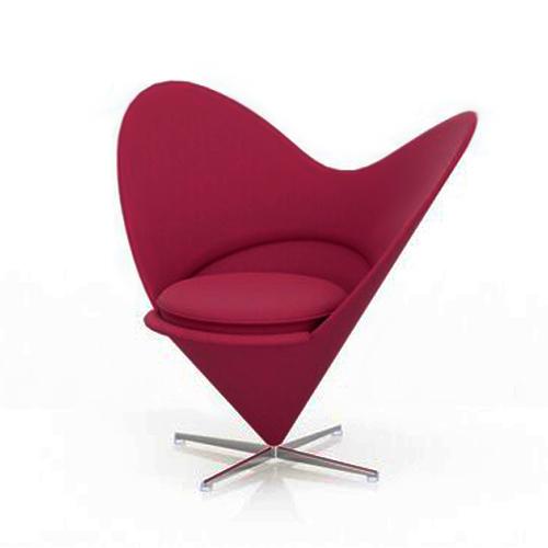VITRA fauteuil HEART CONE CHAIR (Magenta foncé - Tonus)