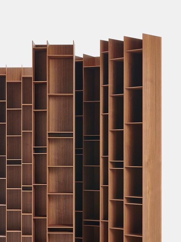 MDF ITALIA wall bookcase RANDOM WOOD 2C