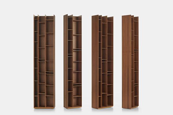 MDF ITALIA wall bookcase RANDOM WOOD 3C