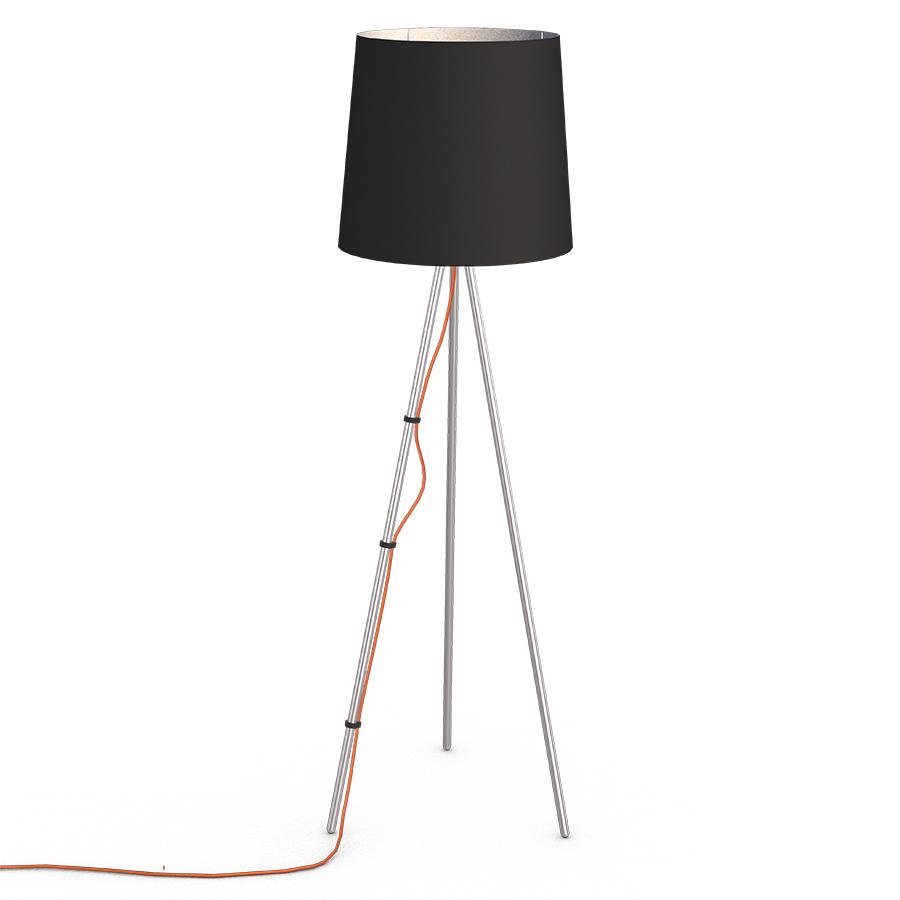 MARTINELLI LUCE lampadaire EVA (Noir - Aluminim satin et tissu)