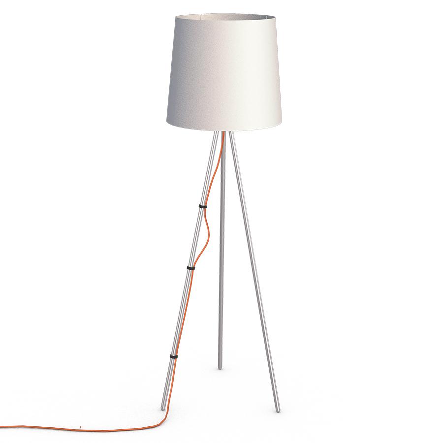 MARTINELLI LUCE lampadaire EVA (Blanc - Aluminim satin et tissu)