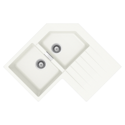 SCHOCK évier d'angle avec 2 bacs à gauche et égouttoir PRIMUS C200