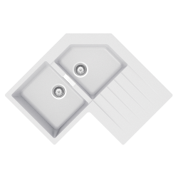 SCHOCK évier d'angle avec 2 bacs à gauche et égouttoir PRIMUS C200