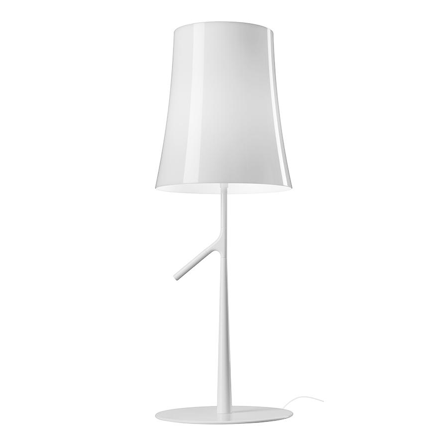 FOSCARINI lampe de table BIRDIE GRAND ON/OFF (Blanc - polycarbonate et acier)
