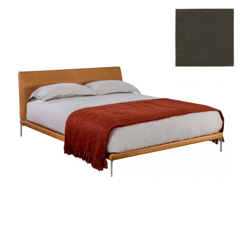 ZANOTTA lit deux personnes TALAMO avec pieds en aluminium poli pour matelas 170 x 200 cm