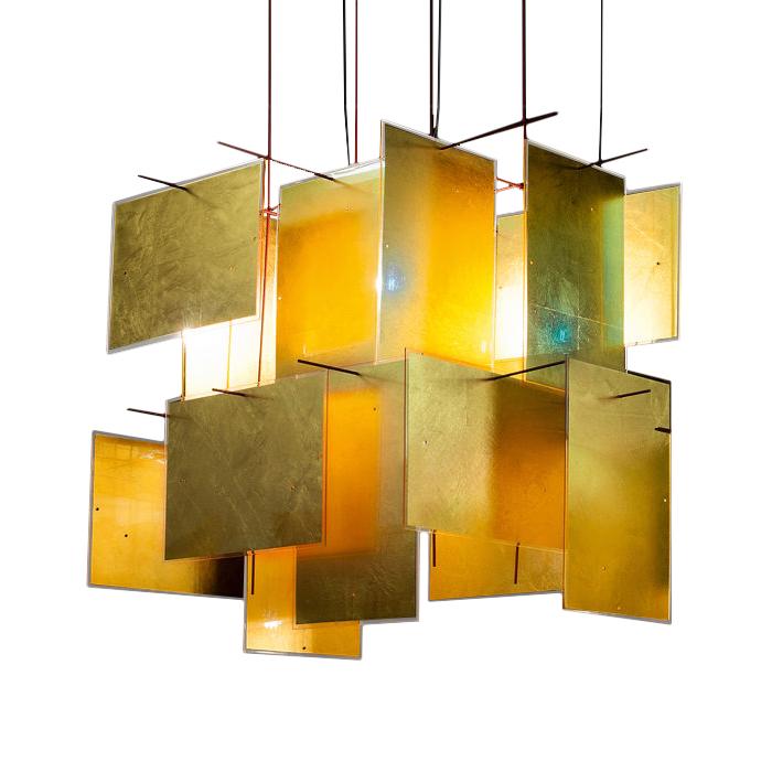 INGO MAURER lampe à suspension 1000 KARAT BLAU (Feuille d'or - Métal)