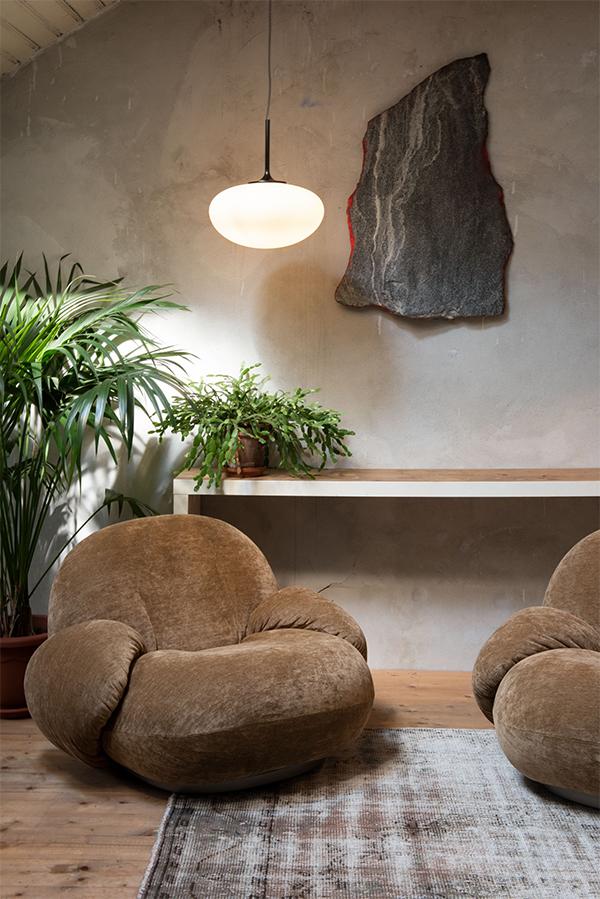 GUBI armchair with armrest PACHA LOUNGE CHAIR