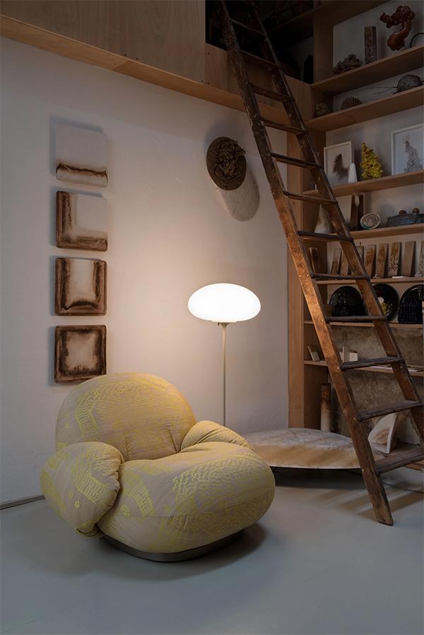 GUBI armchair with armrest PACHA LOUNGE CHAIR