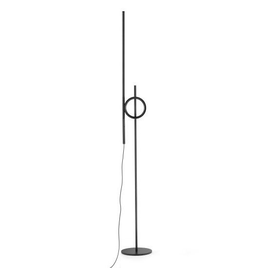 PALLUCCO lampadaire TANGENT MOYENNE (Noir - Aluminium verni)