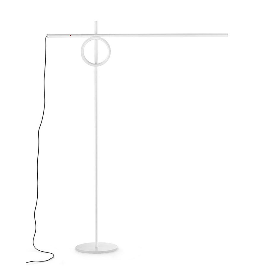 PALLUCCO lampadaire TANGENT MOYENNE (Blanc - Aluminium verni)