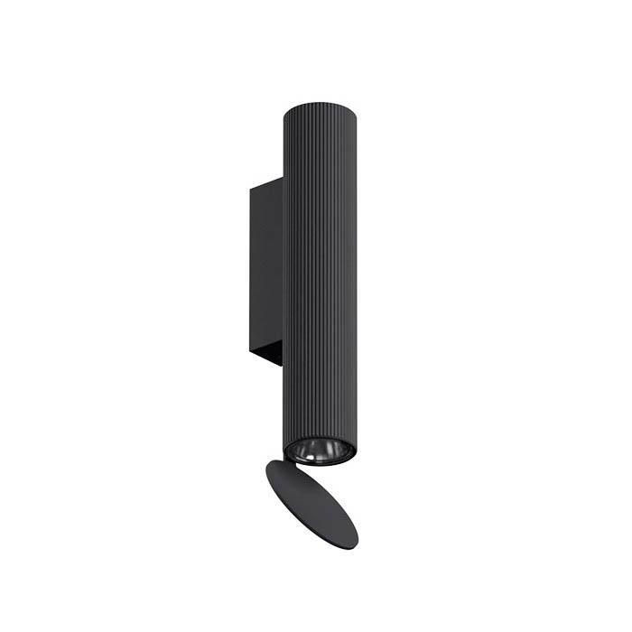 FLOS lampe murale FLAUTA RIGA H 225 mm (Noir - Aluminium)