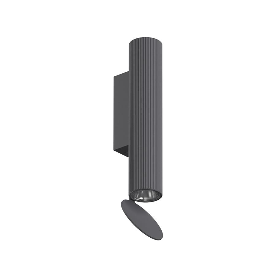 FLOS lampe murale pour l'extérieur FLAUTA RIGA H 225 mm OUTDOOR (4000K, anthracite - Aluminium)