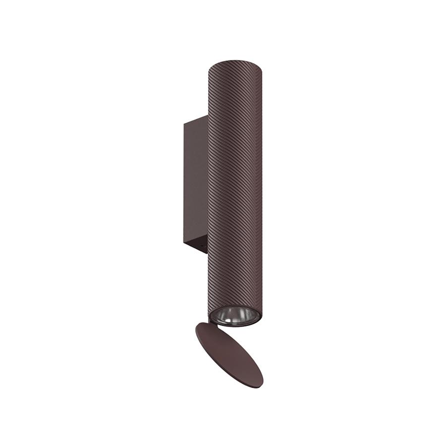 FLOS lampe murale pour l'extérieur FLAUTA SPIGA H 225 mm OUTDOOR (2700K, brun foncé - Aluminium)