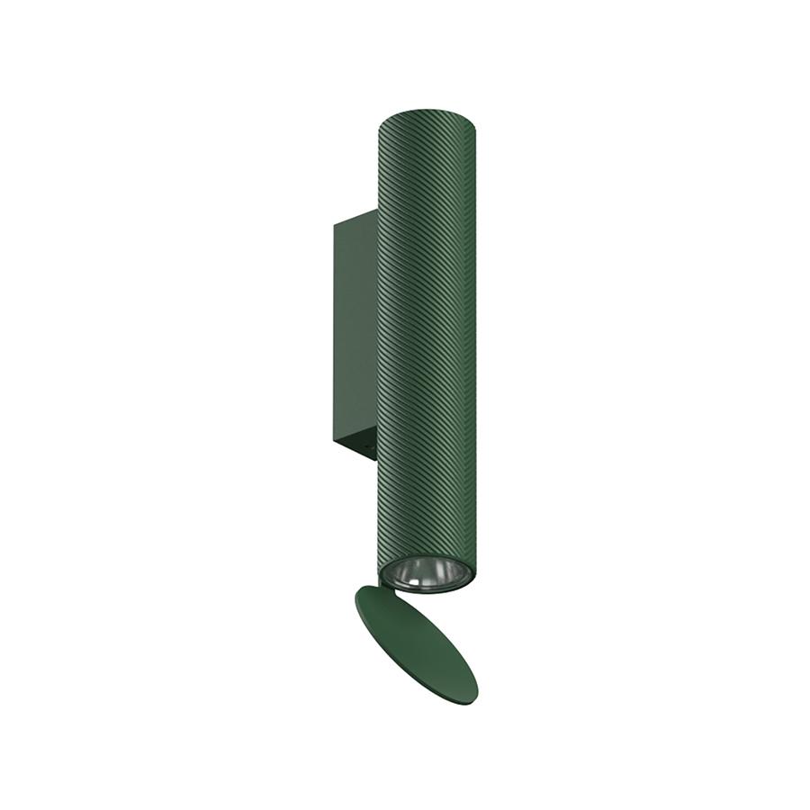 FLOS lampe murale pour l'extérieur FLAUTA SPIGA H 225 mm OUTDOOR (2700K, vert forêt - Aluminium)