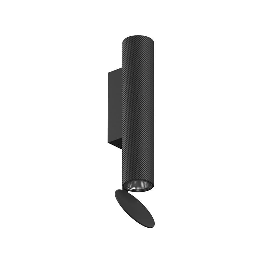 FLOS lampe murale pour l'extérieur FLAUTA SPIGA H 225 mm OUTDOOR (3000K, noir - Aluminium)