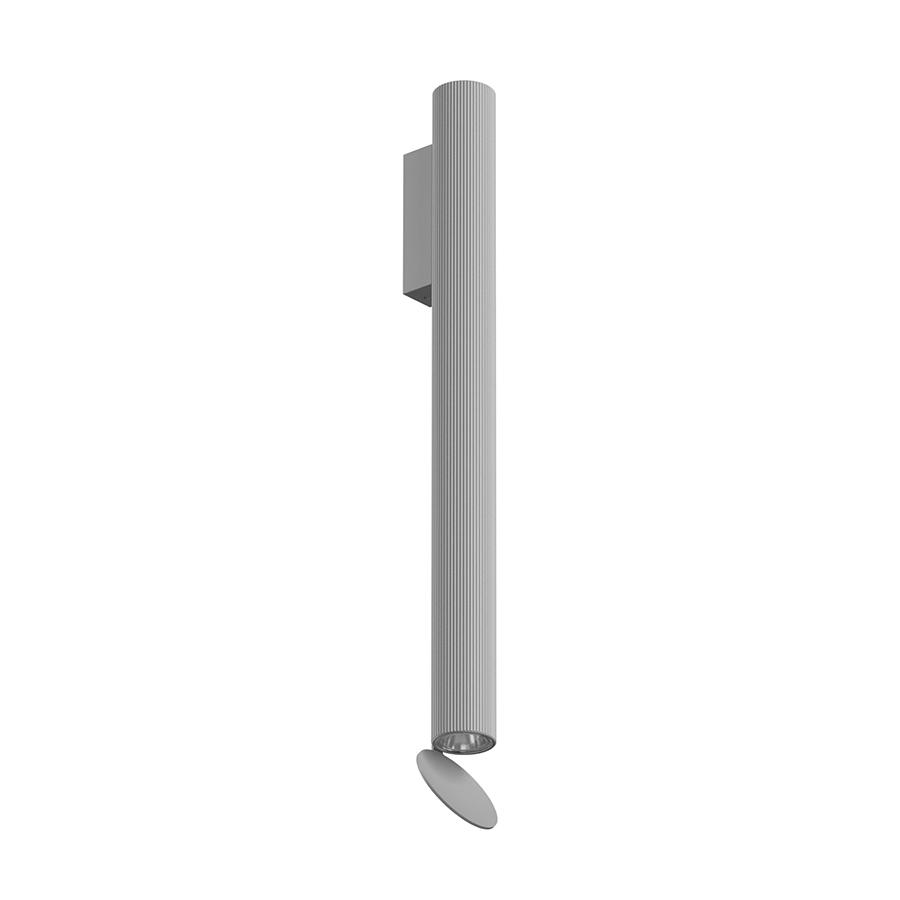 FLOS lampe murale pour l'extérieur FLAUTA RIGA H 500 mm OUTDOOR (2700K, gris - Aluminium)