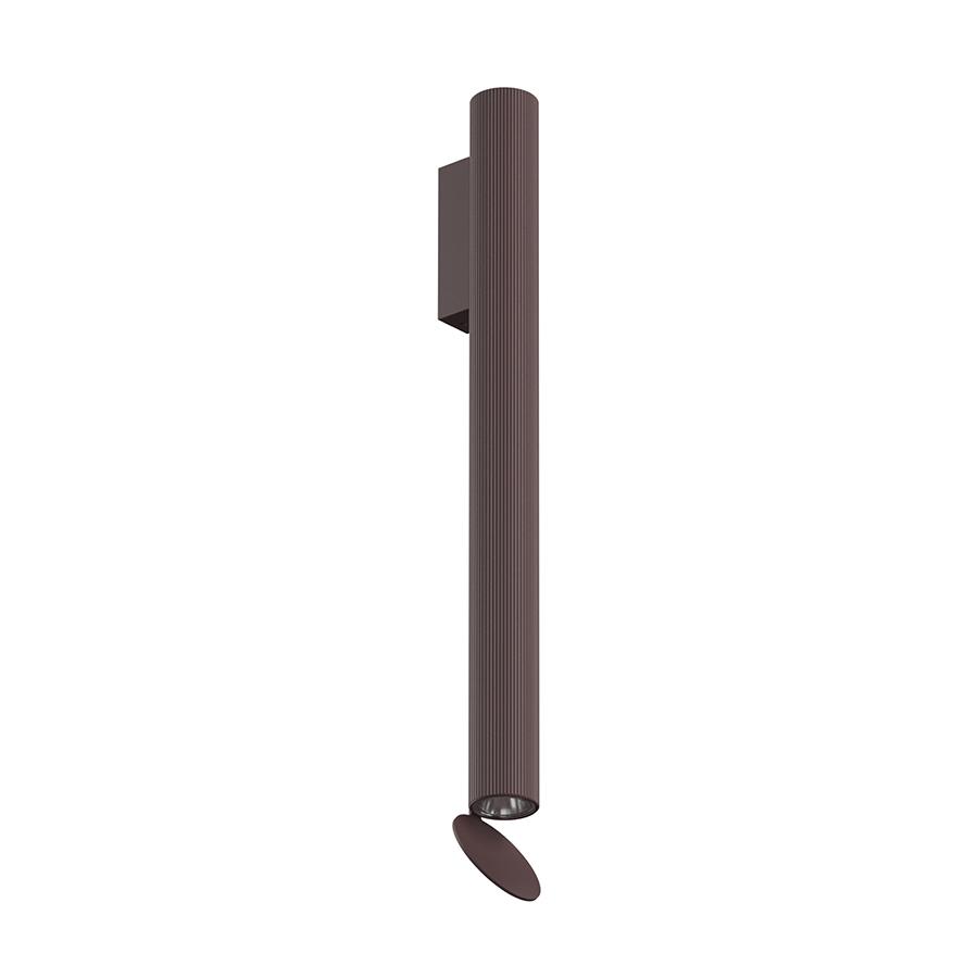 FLOS lampe murale pour l'extérieur FLAUTA RIGA H 500 mm OUTDOOR (3000K, brun foncé - Aluminium)