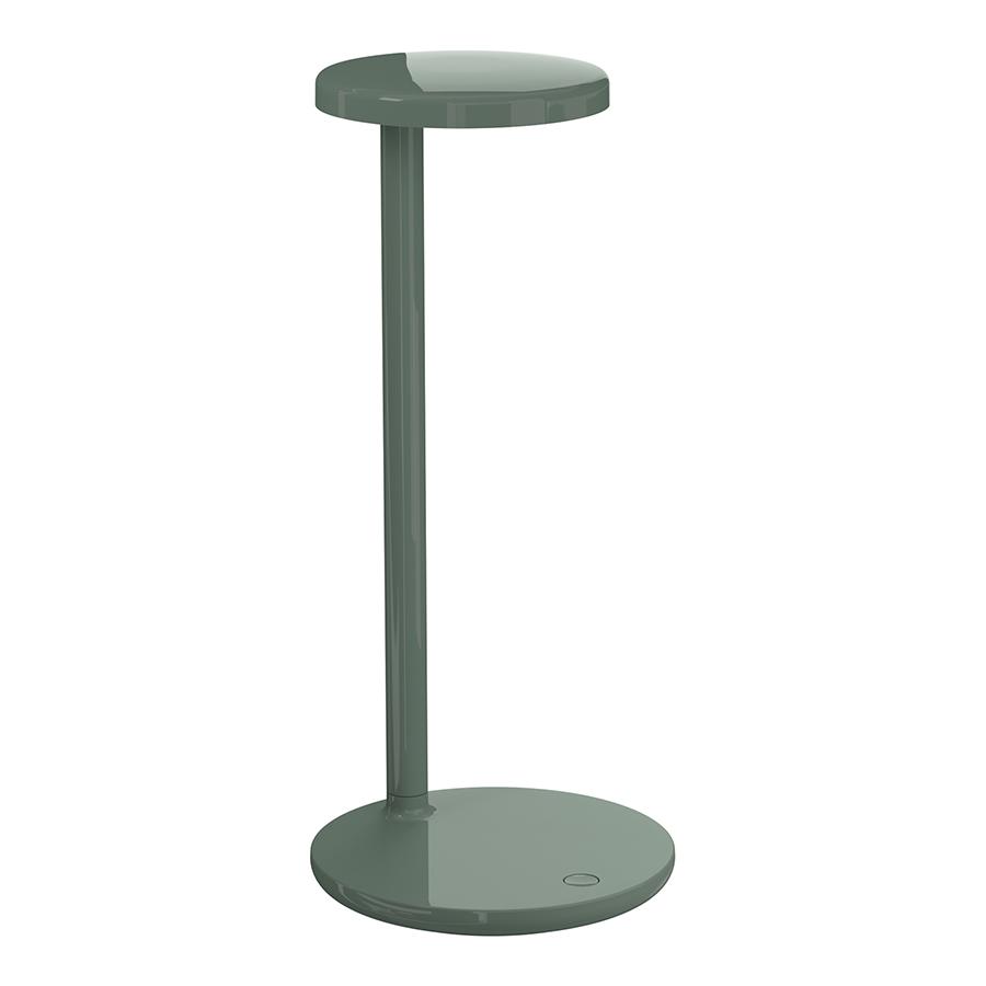 FLOS lampe de table OBLIQUE (3000K, vert sauge poli - Aluminium et PMMA)