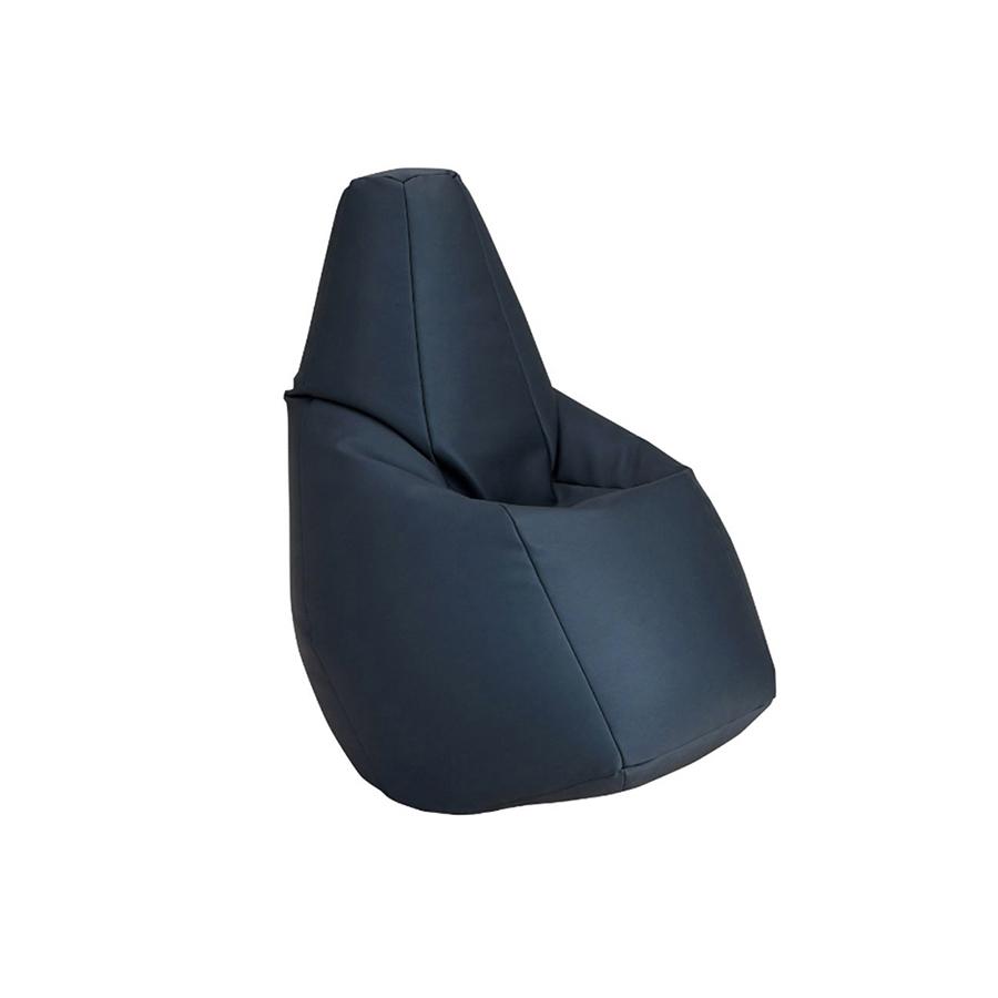 ZANOTTA fauteuil anatomique SACCO SMALL (Bleu foncé - Faux cuir Vip)