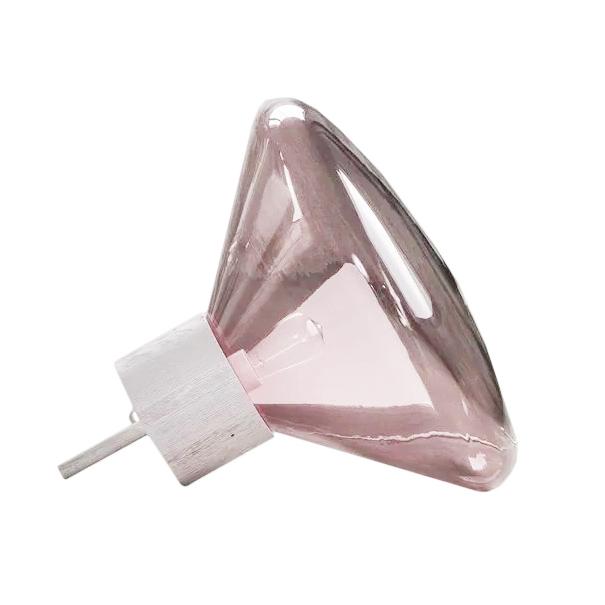 BROKIS lampadaire MUFFINS WOOD 03A PC852 (Violet, base blanche - Verre soufflé et bois)