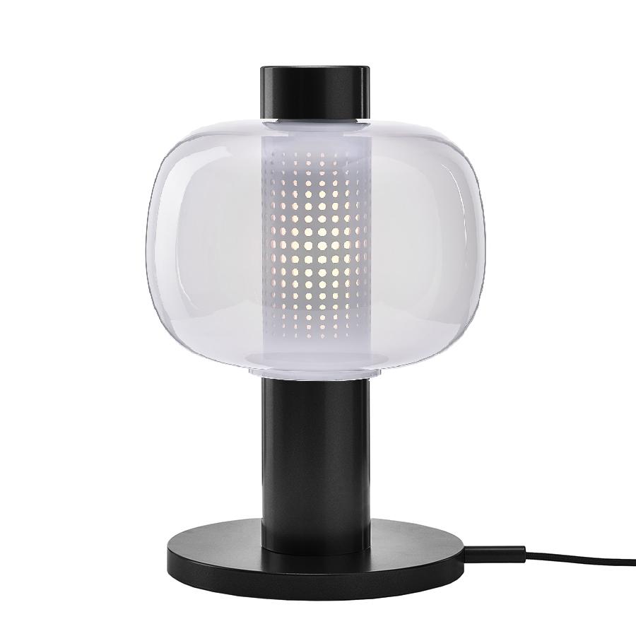 BROKIS lampe de table BONBORI SMALL PC1164 (Opale, base noire - Verre et métal verni)