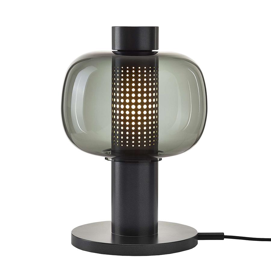 BROKIS lampe de table BONBORI SMALL PC1164 (Gris fumé, base gris - Verre et métal verni)